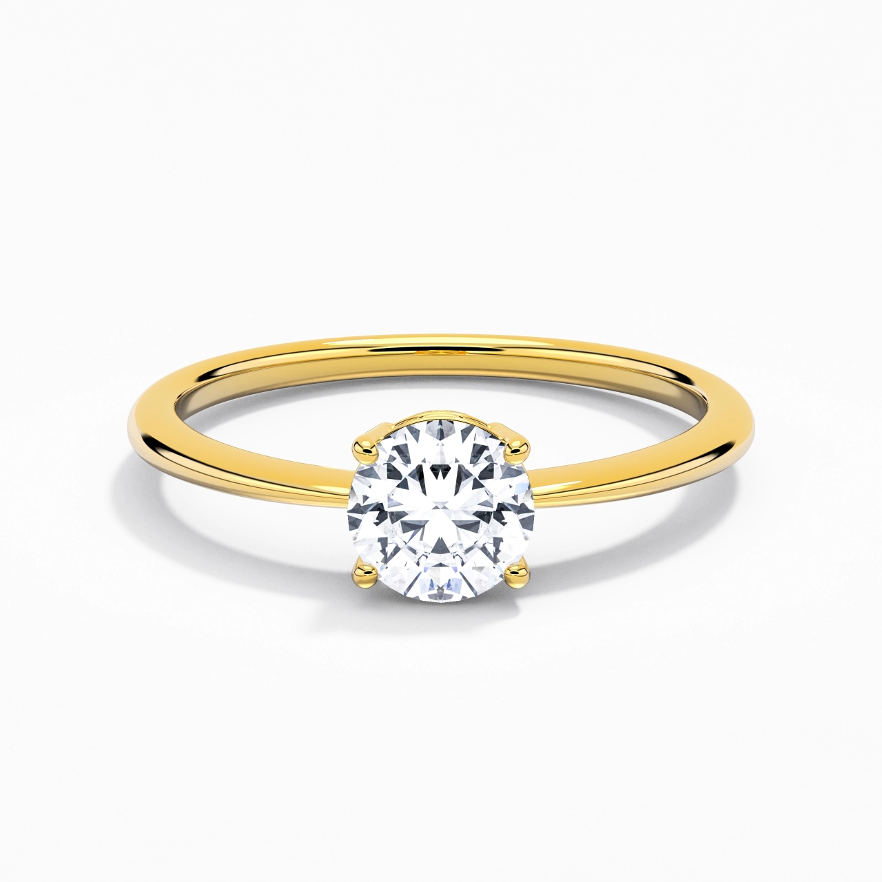 18K Gold Moissanite Engagement Ring