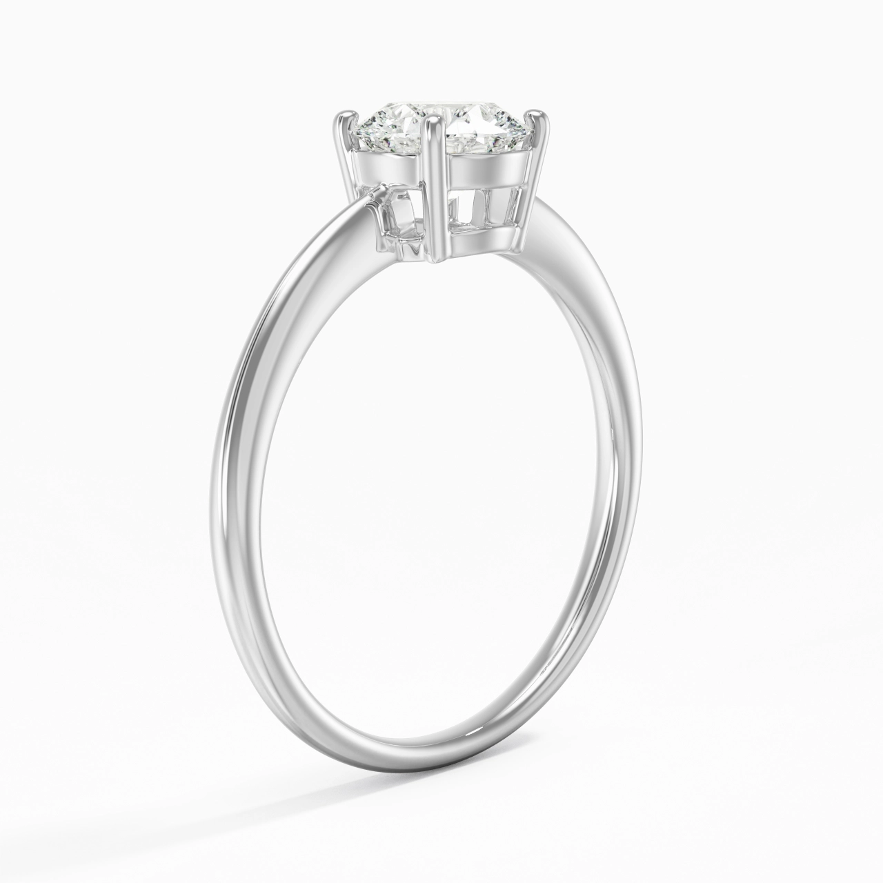 14K White Gold Moissanite Engagement Ring