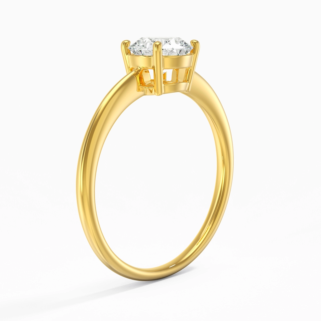18K Gold Moissanite Engagement Ring