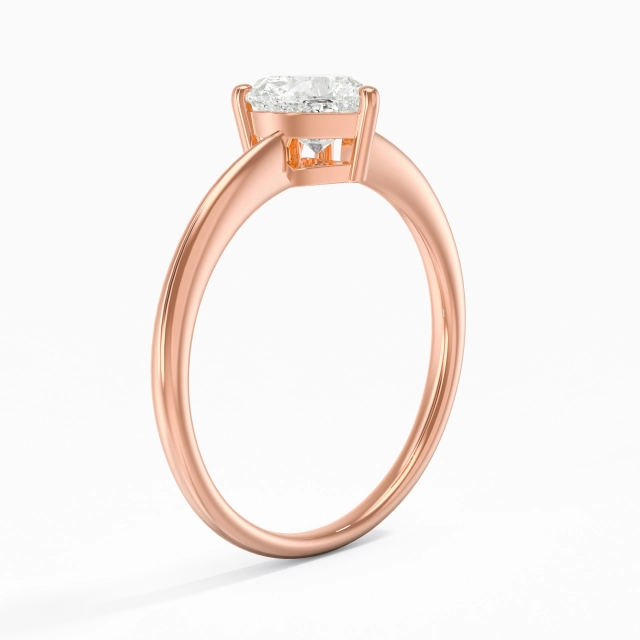 14K Rose Gold Moissanite Engagement Ring