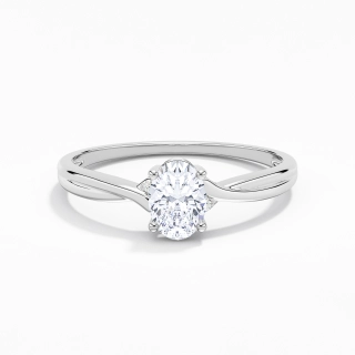 Or blanc 18 carats Moissanite Bague de fiançailles