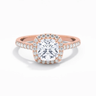 14K Rose Gold Moissanite Engagement Ring