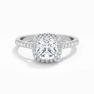 14K White Gold Moissanite Engagement Ring