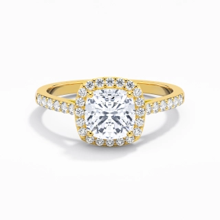 18K Gold Moissanite Engagement Ring