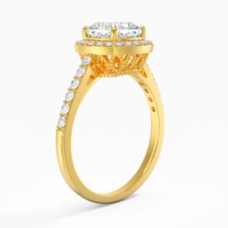 18K Gold Moissanite Engagement Ring