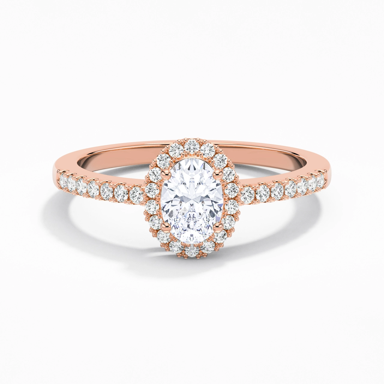 14K Rose Gold Moissanite Engagement Ring