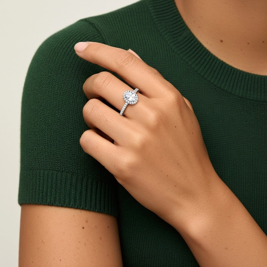 Platinum Moissanite Engagement Ring