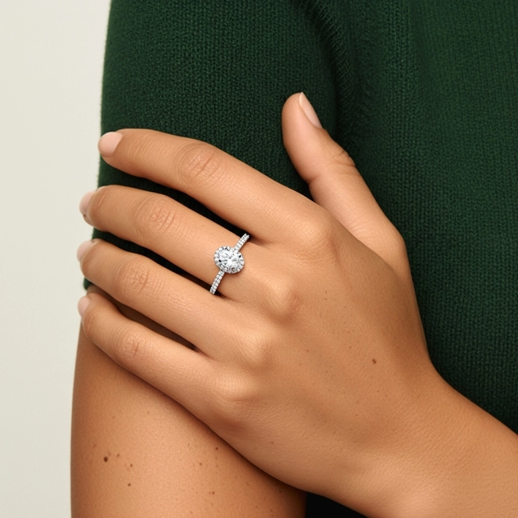 Platinum Moissanite Engagement Ring