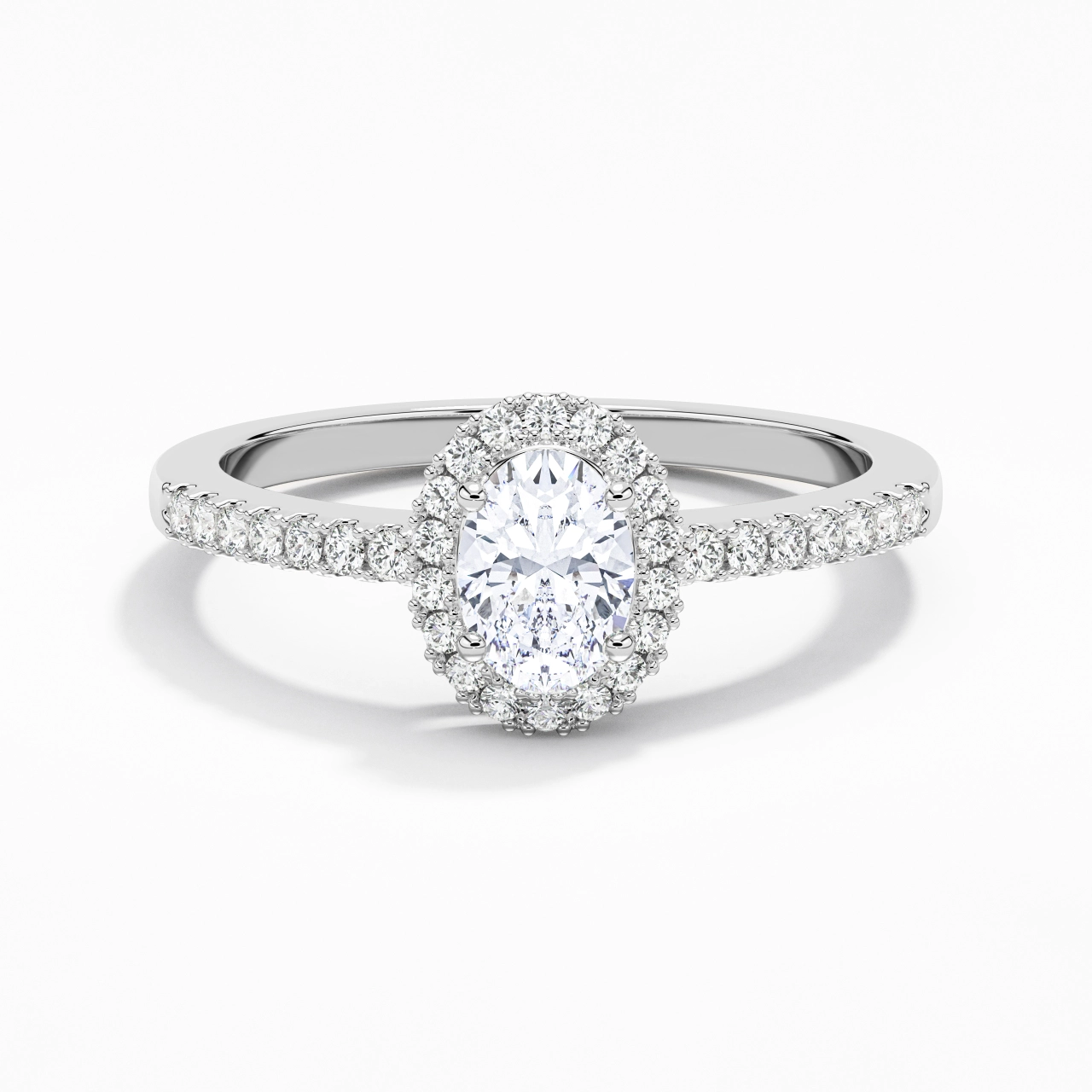 925 Sterling Silver Moissanite Engagement Ring