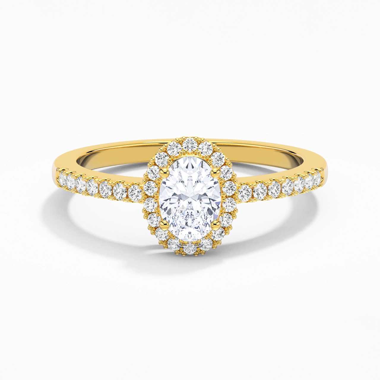 18K Gold Moissanite Engagement Ring