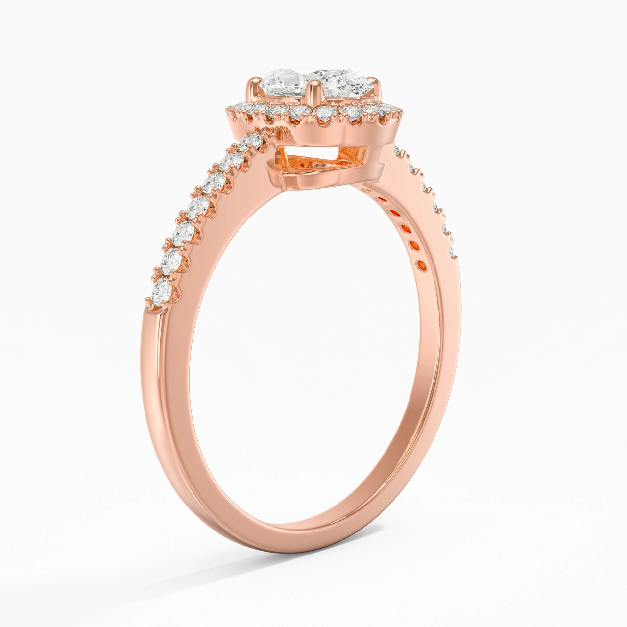 14K Rose Gold Moissanite Engagement Ring