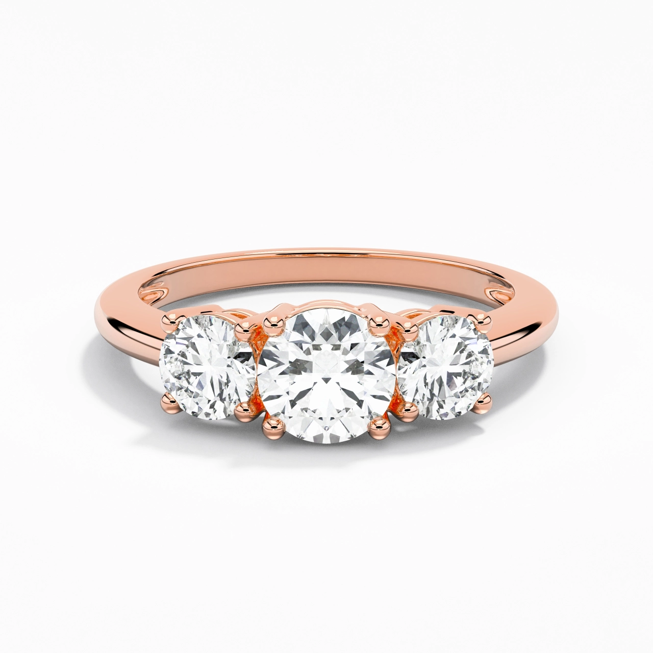 14K Rose Gold Moissanite Engagement Ring