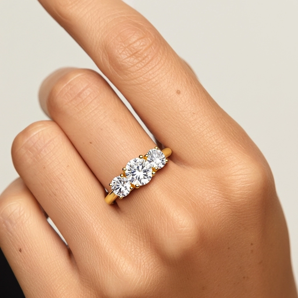 925 Sterling Silver Moissanite Engagement Ring