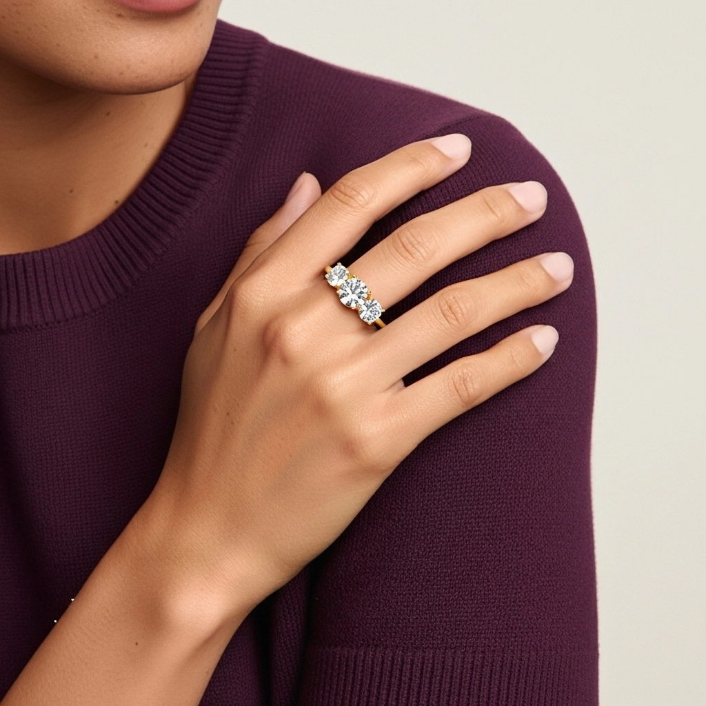 925 Sterling Silver Moissanite Engagement Ring