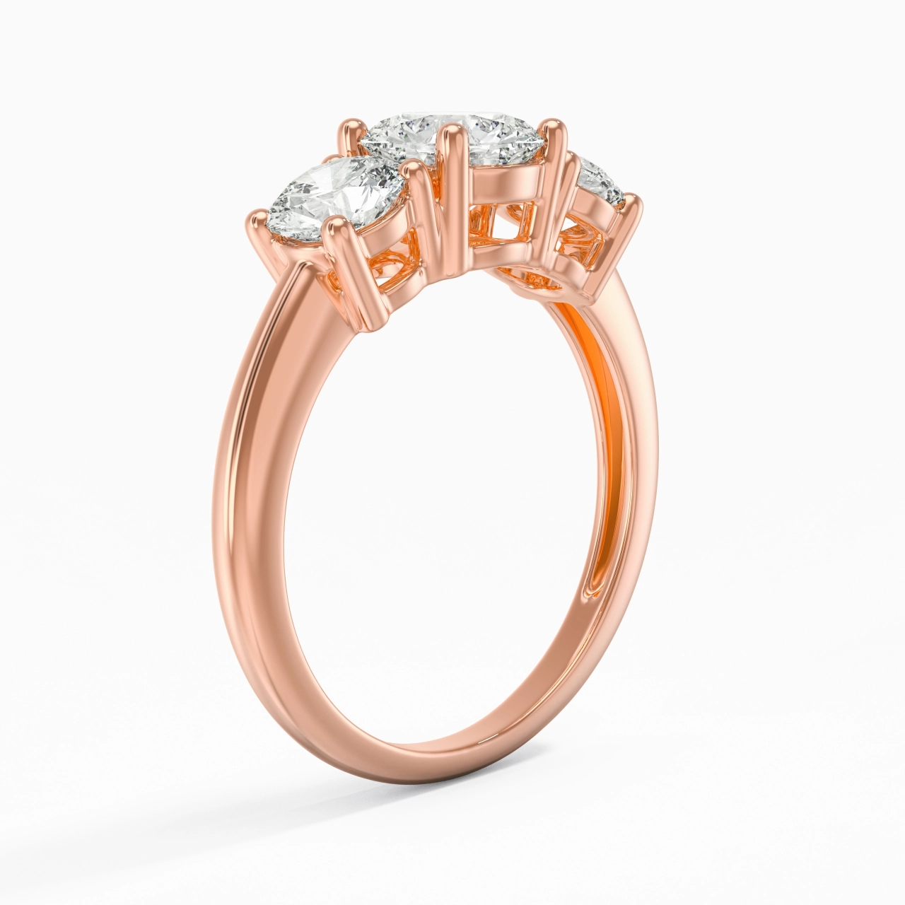 14K Rose Gold Moissanite Engagement Ring