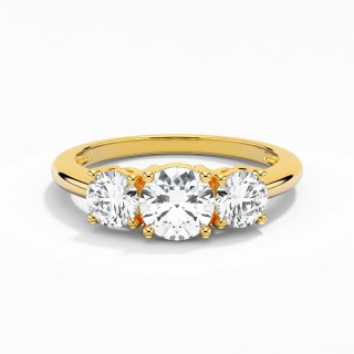 18K Gold Moissanite Engagement Ring