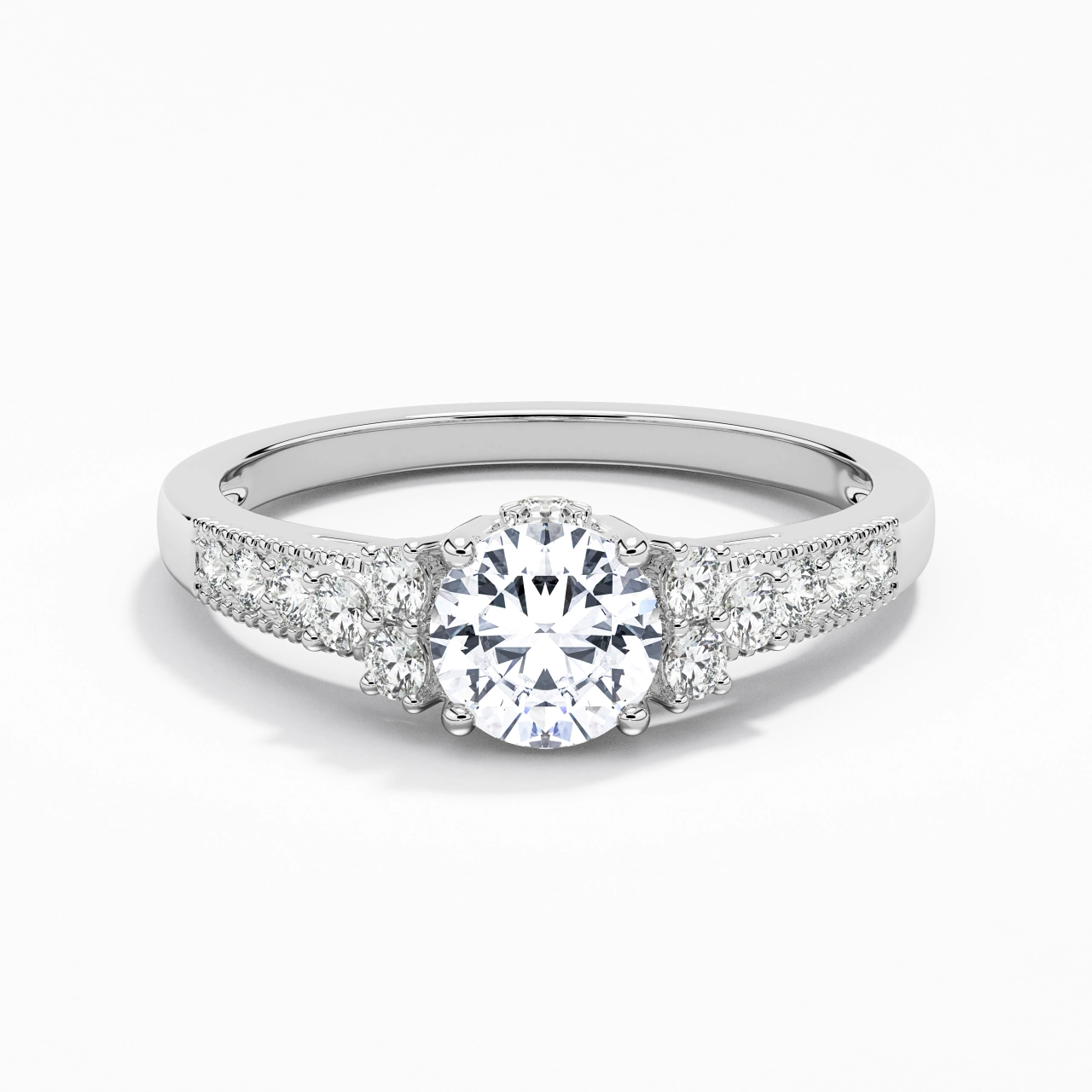 925 Sterling Silver Moissanite Engagement Ring