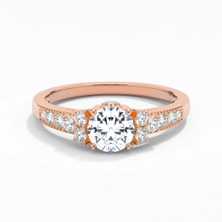 14K Rose Gold Moissanite Engagement Ring