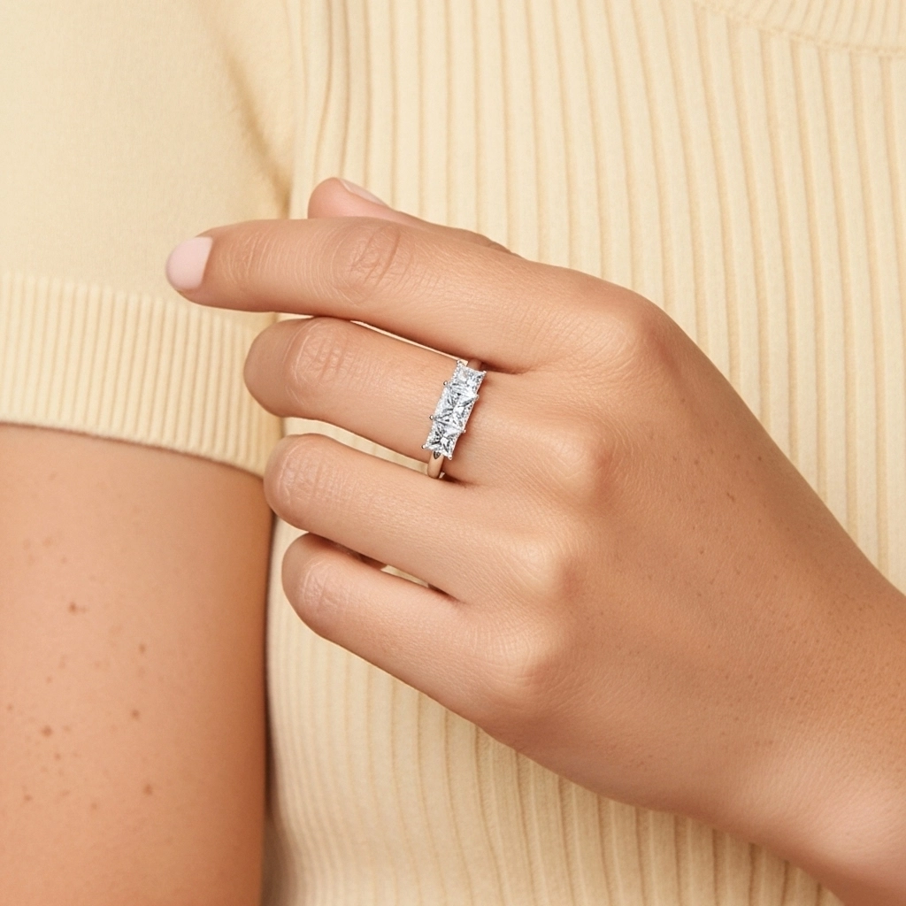 Platinum Moissanite Engagement Ring