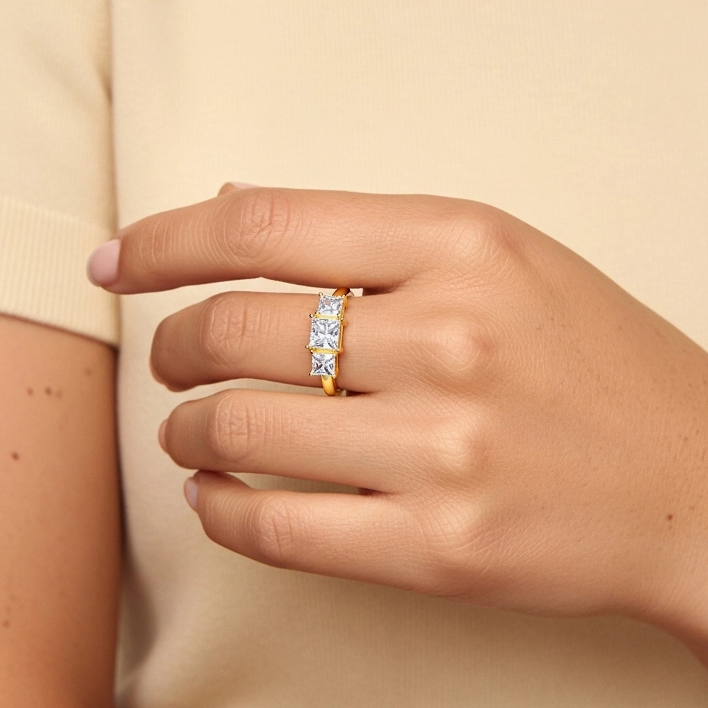 14K Gold Moissanite Engagement Ring