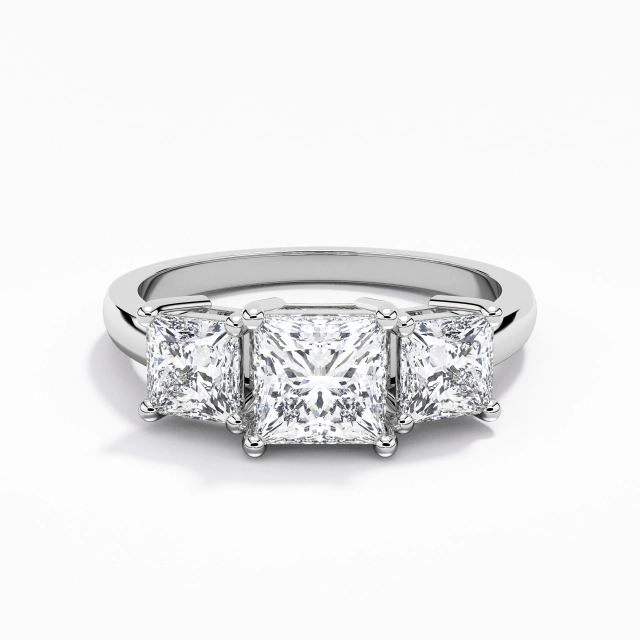 18K White Gold Moissanite Engagement Ring