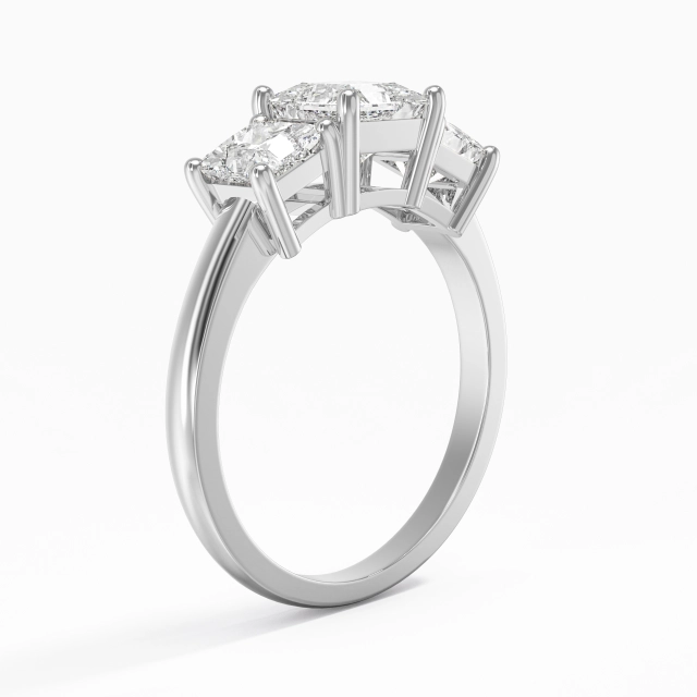 18K White Gold Moissanite Engagement Ring