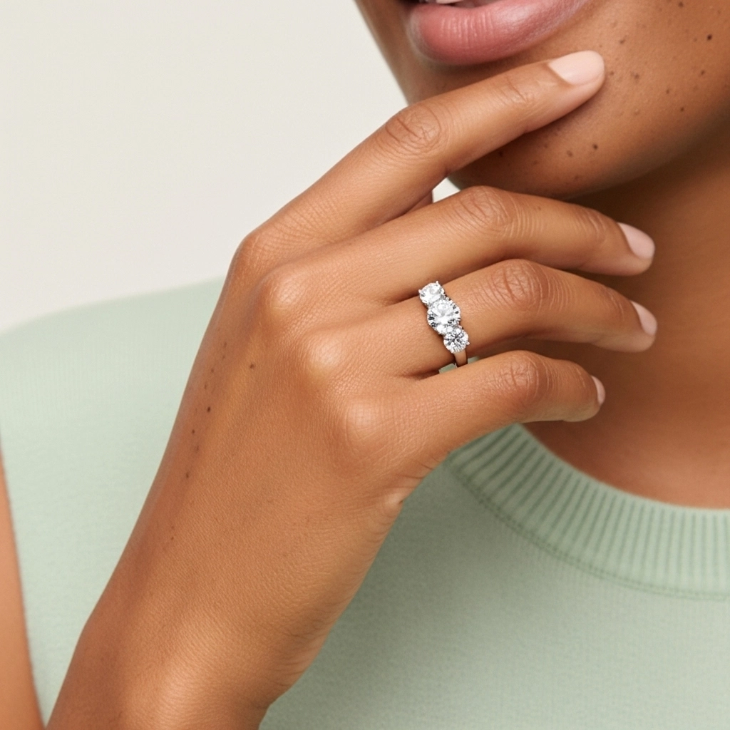 Platinum Moissanite Engagement Ring