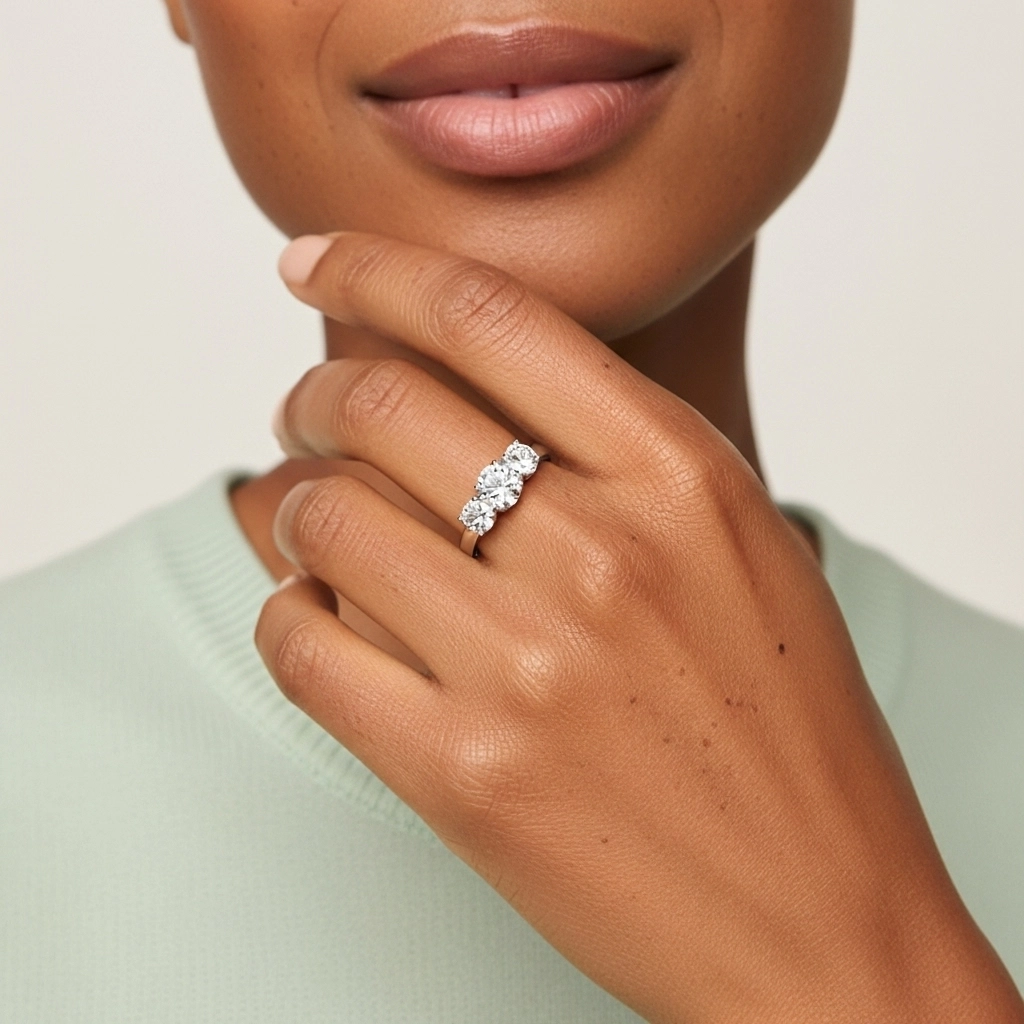 Platinum Moissanite Engagement Ring