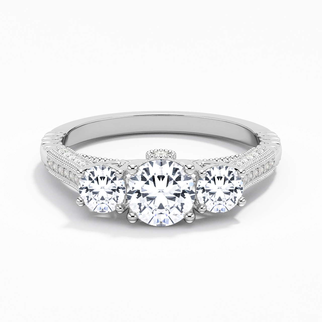 925 Sterling Silver Moissanite Engagement Ring