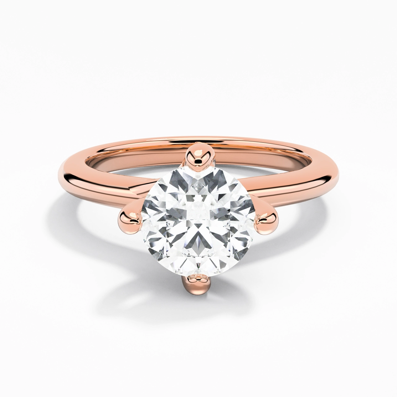 Minimaliste Rond Coupé Bague de fiançailles
