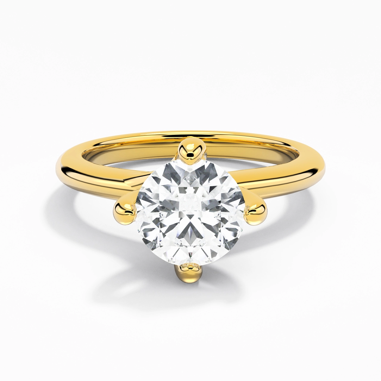 Minimaliste Rond Coupé Bague de fiançailles