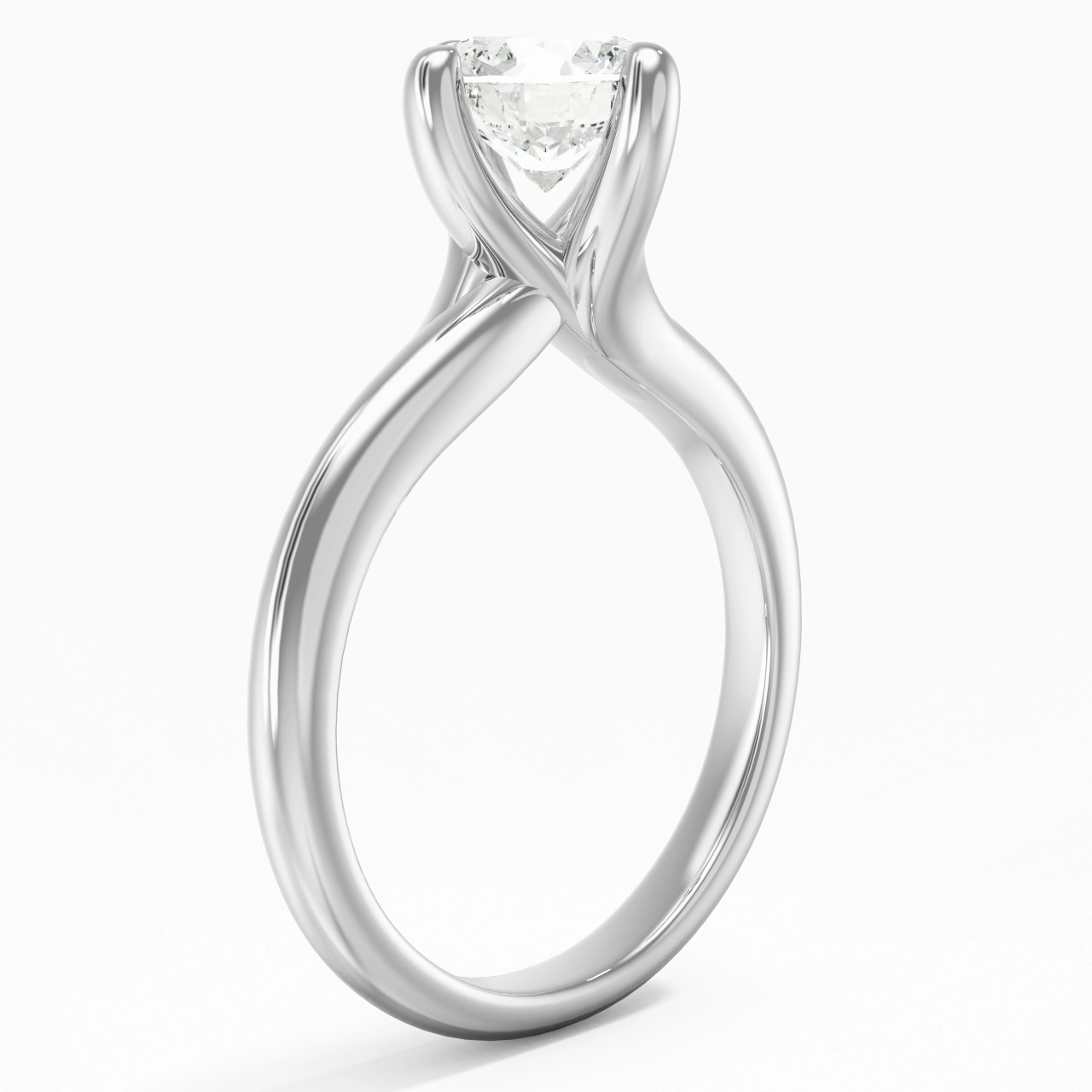 Minimaliste Rond Coupé Bague de fiançailles
