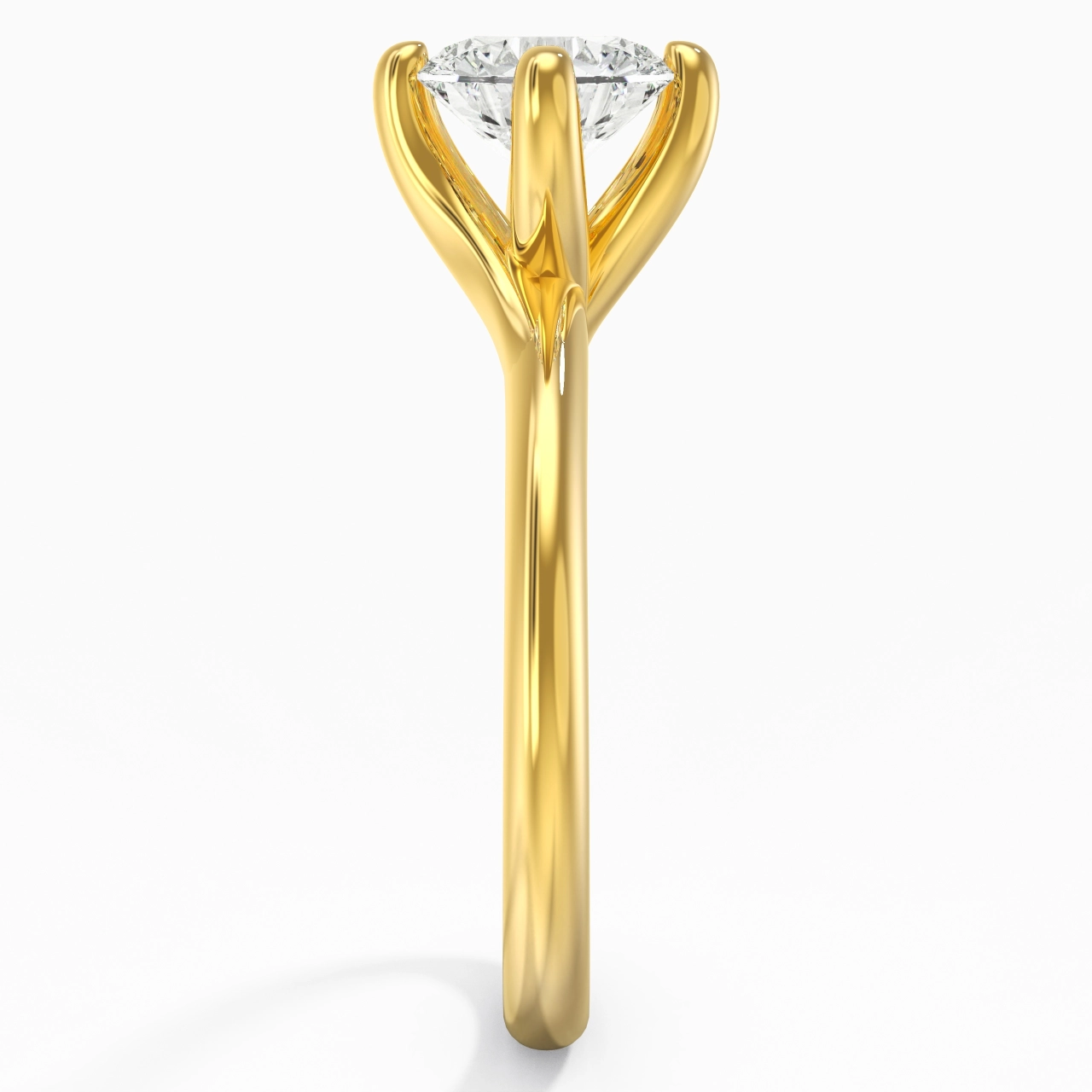 Minimalist Round Cut Engagement Ring