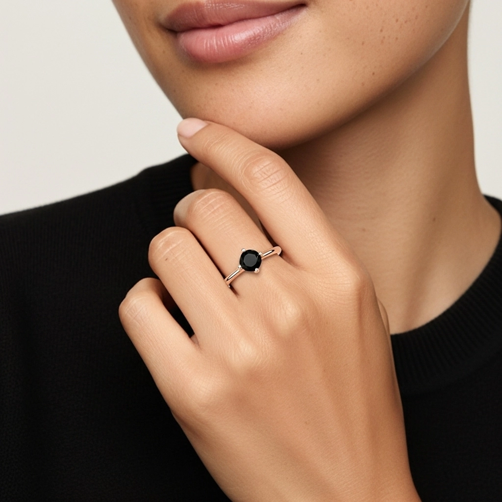 Minimalist Round Cut Engagement Ring