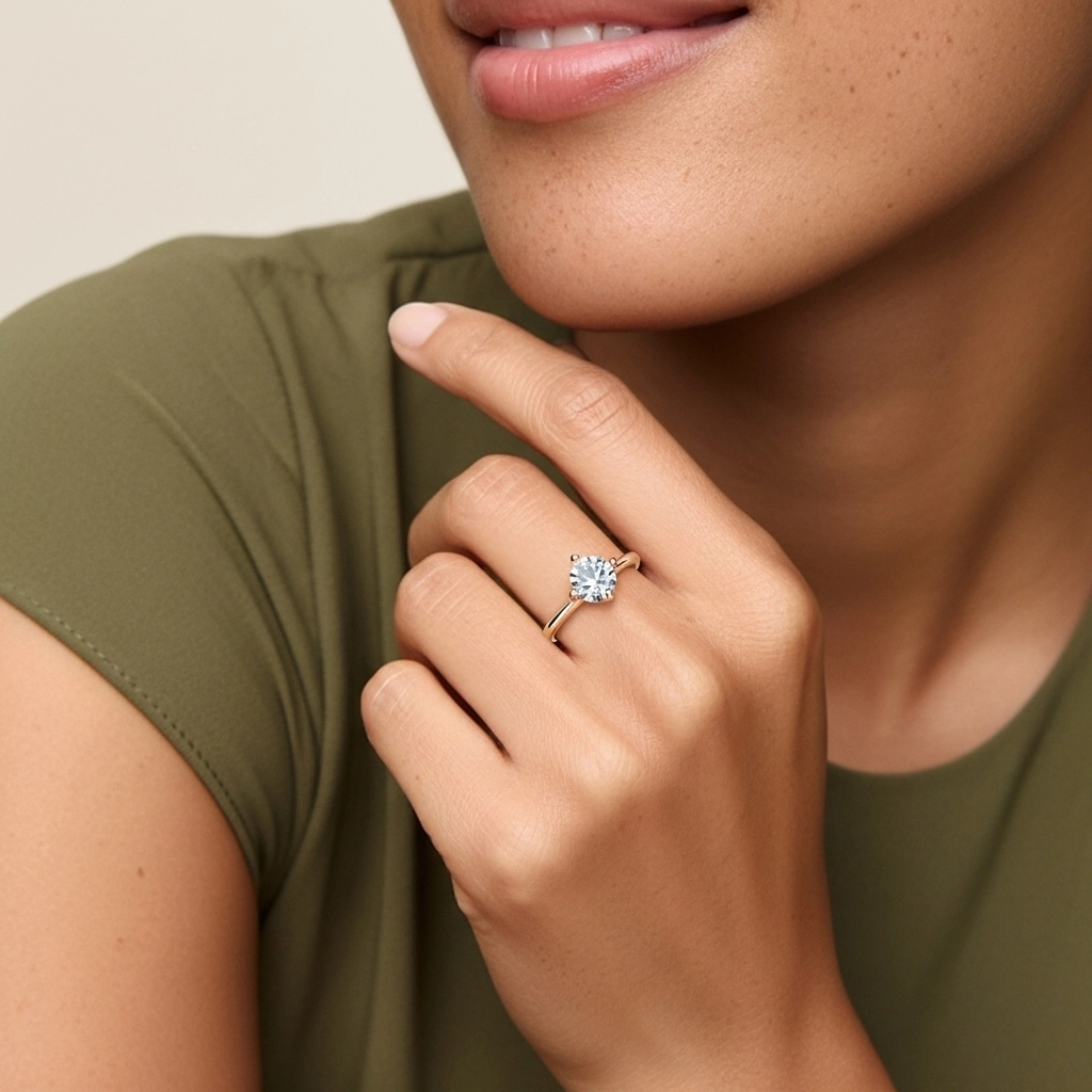 Minimalist Round Cut Engagement Ring