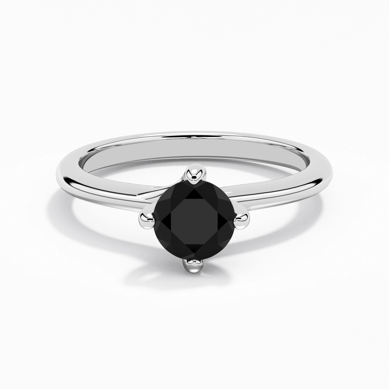 Minimaliste Rond Coupé Bague de fiançailles