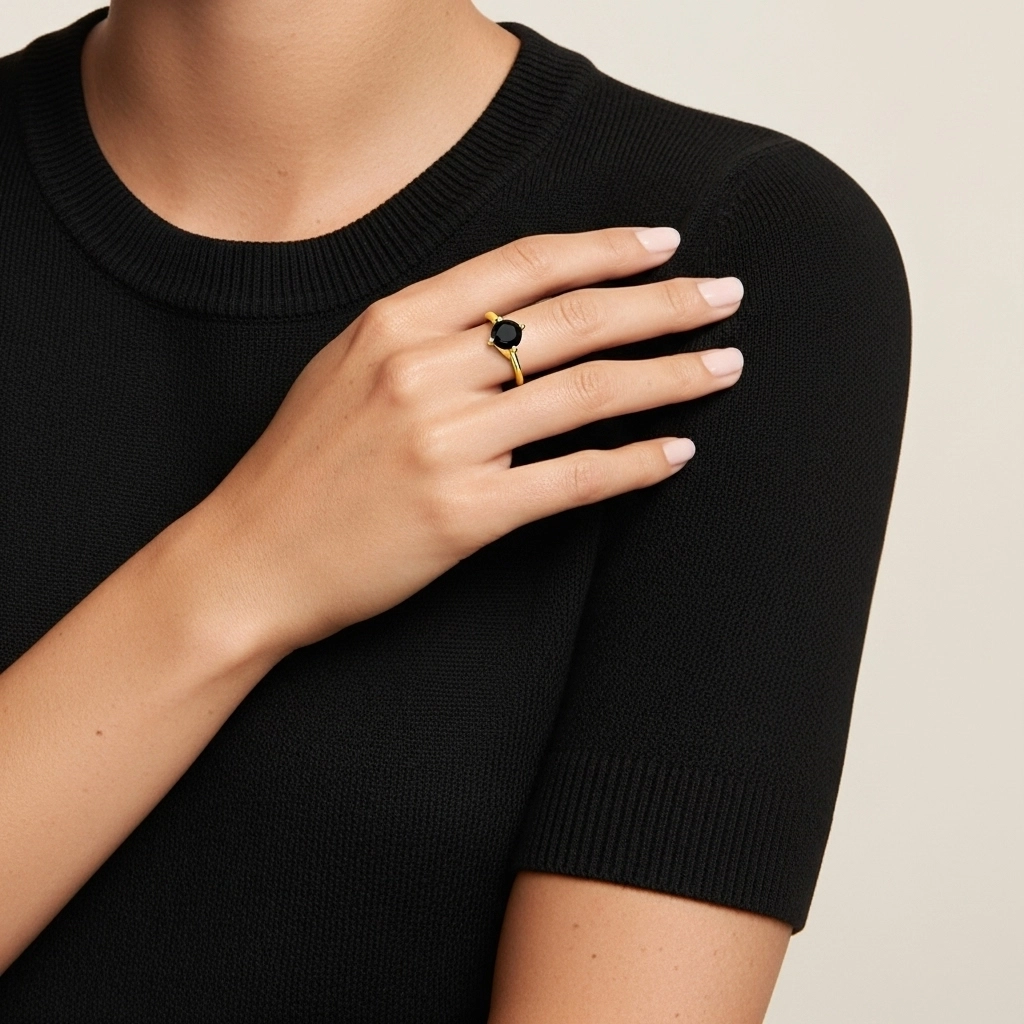 Minimalist Round Cut Engagement Ring