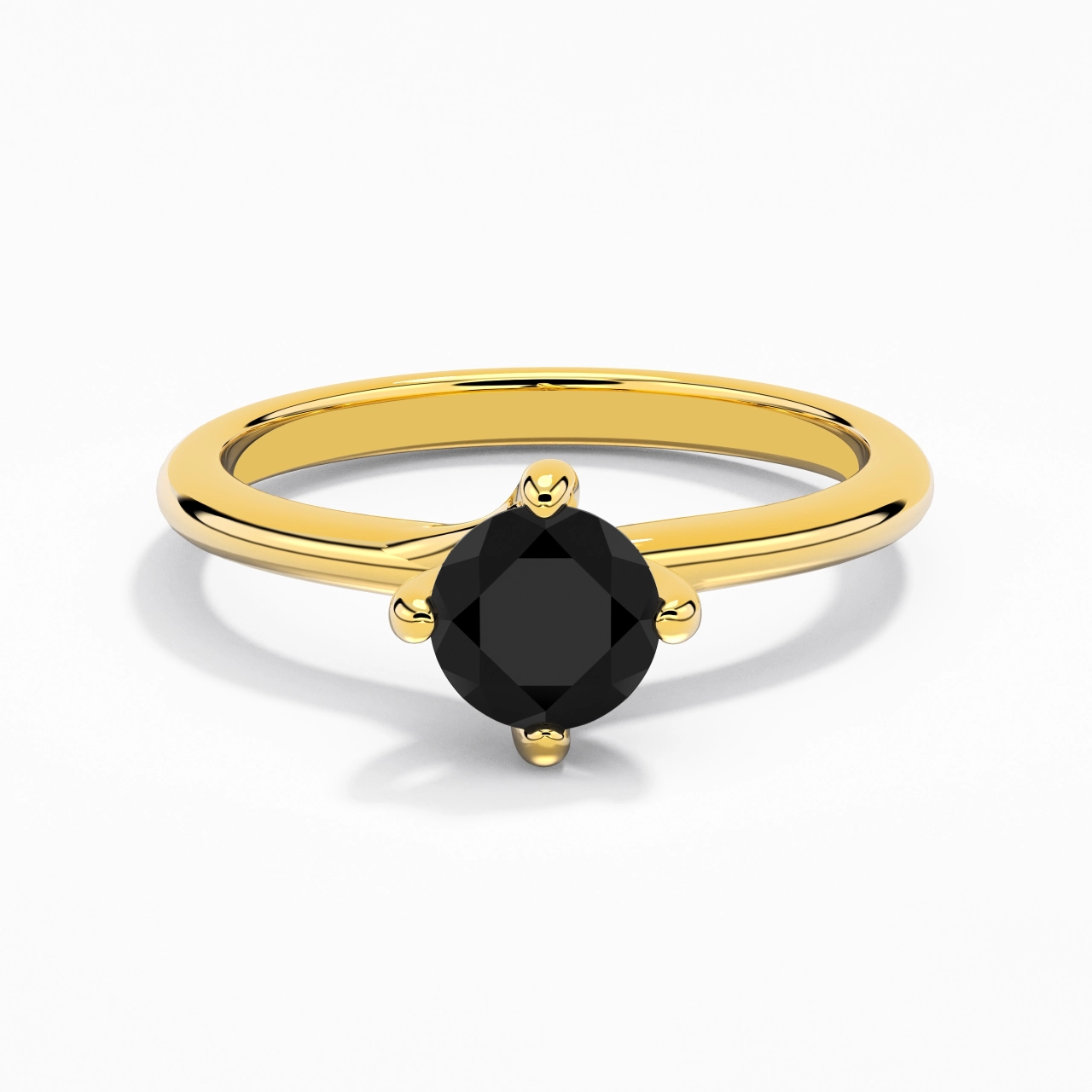 Minimaliste Rond Coupé Bague de fiançailles