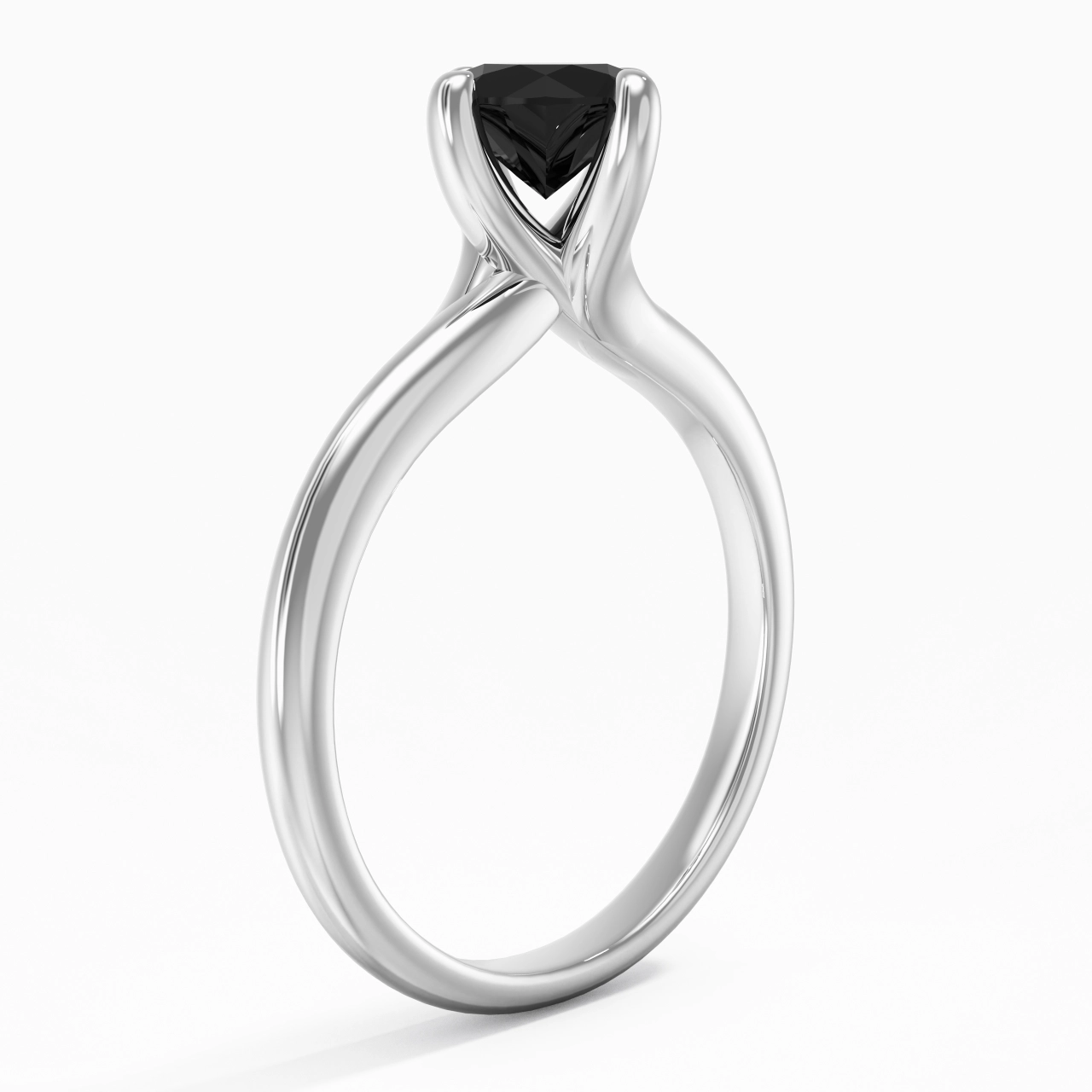 Minimaliste Rond Coupé Bague de fiançailles