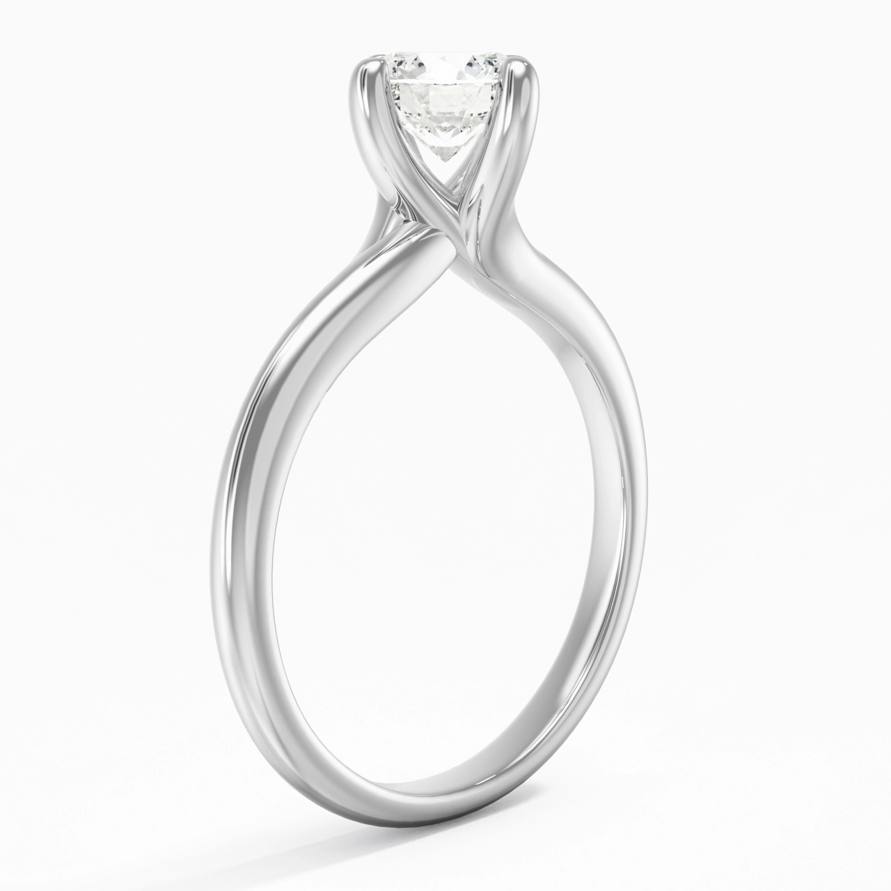 Minimalist Round Cut Engagement Ring