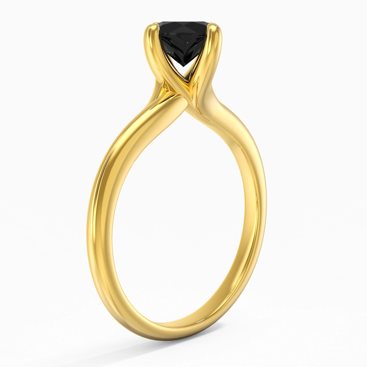Minimaliste Rond Coupé Bague de fiançailles