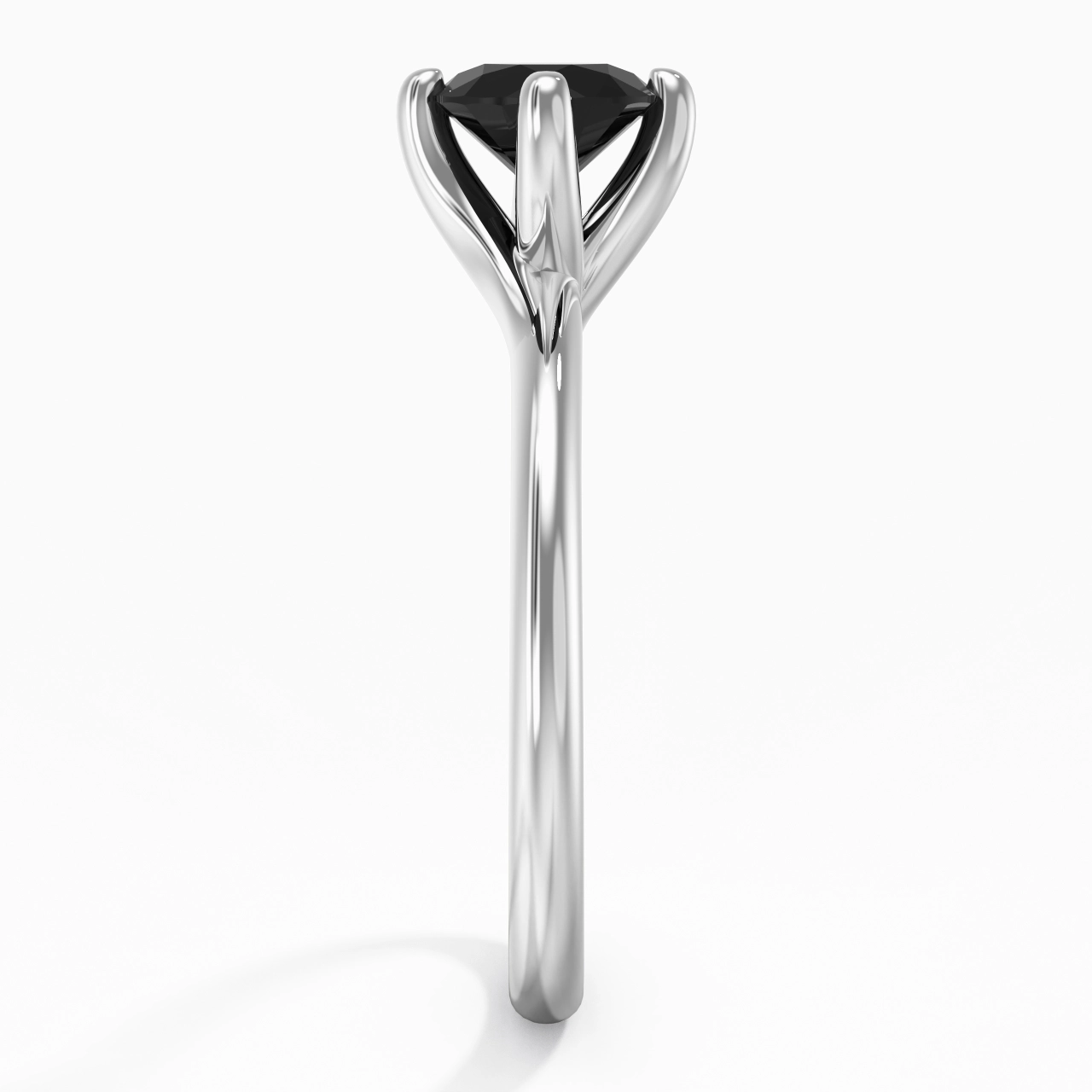 Minimaliste Rond Coupé Bague de fiançailles