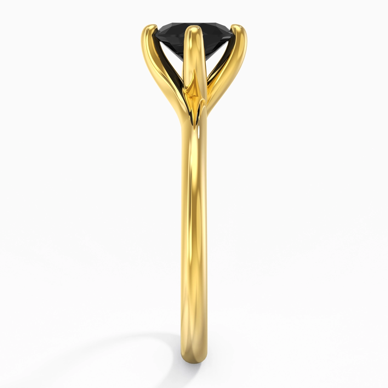 Minimaliste Rond Coupé Bague de fiançailles