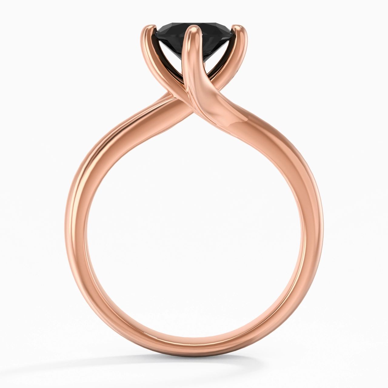 Minimaliste Rond Coupé Bague de fiançailles