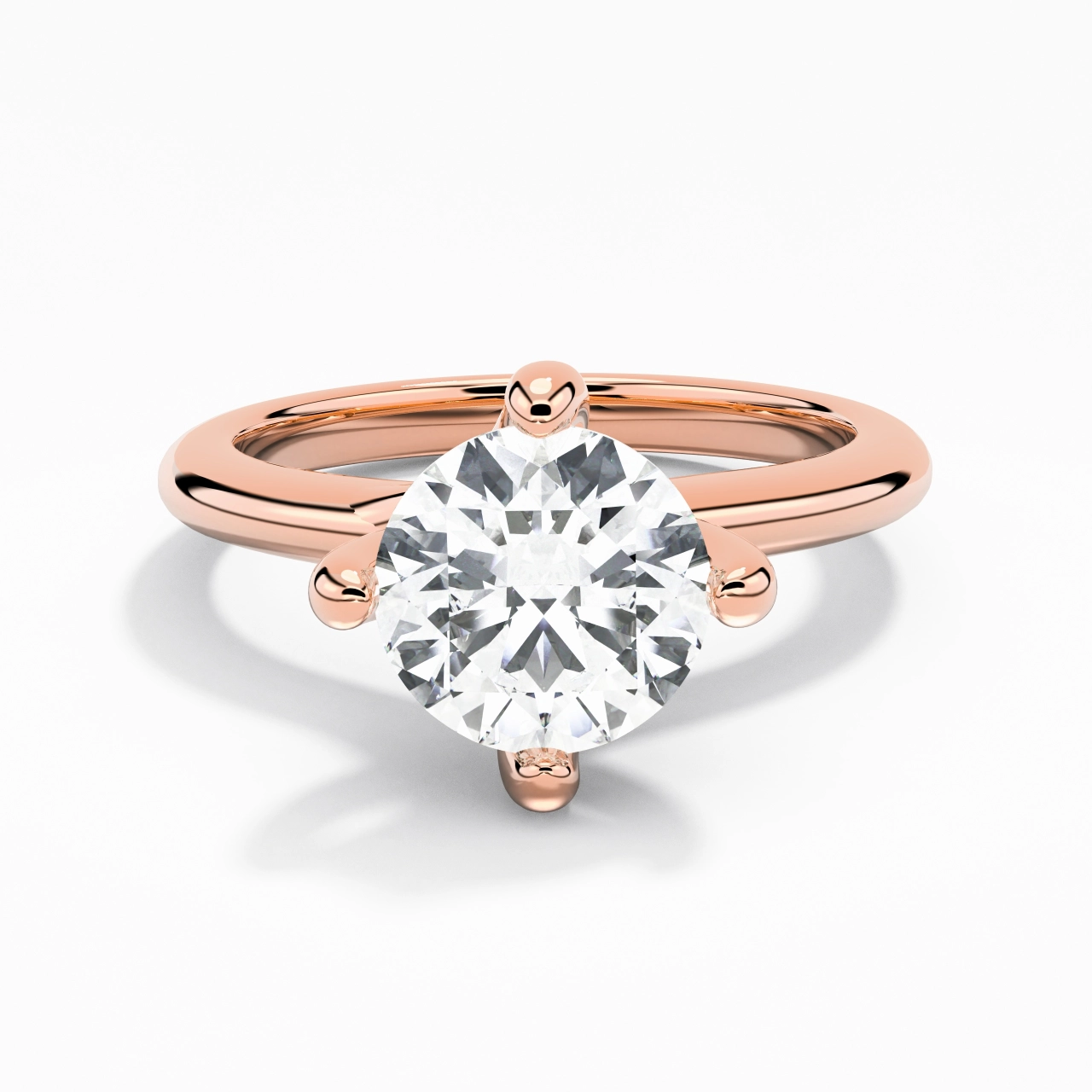 Minimalist Round Cut Engagement Ring