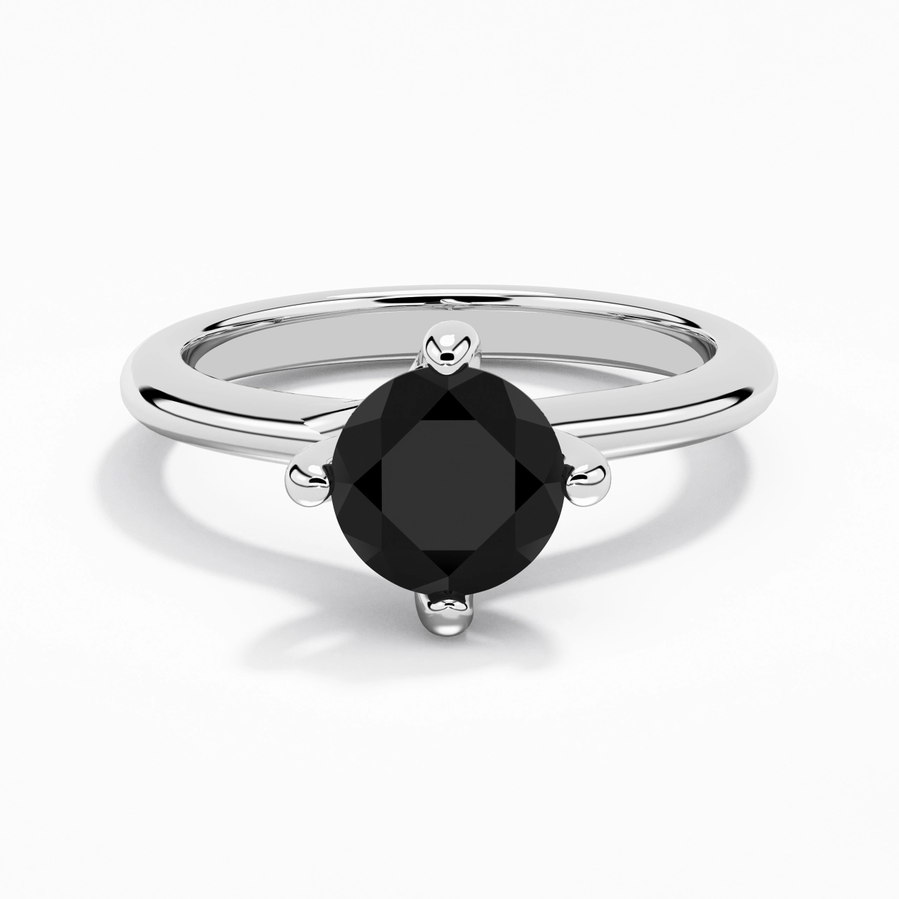 Minimaliste Rond Coupé Bague de fiançailles