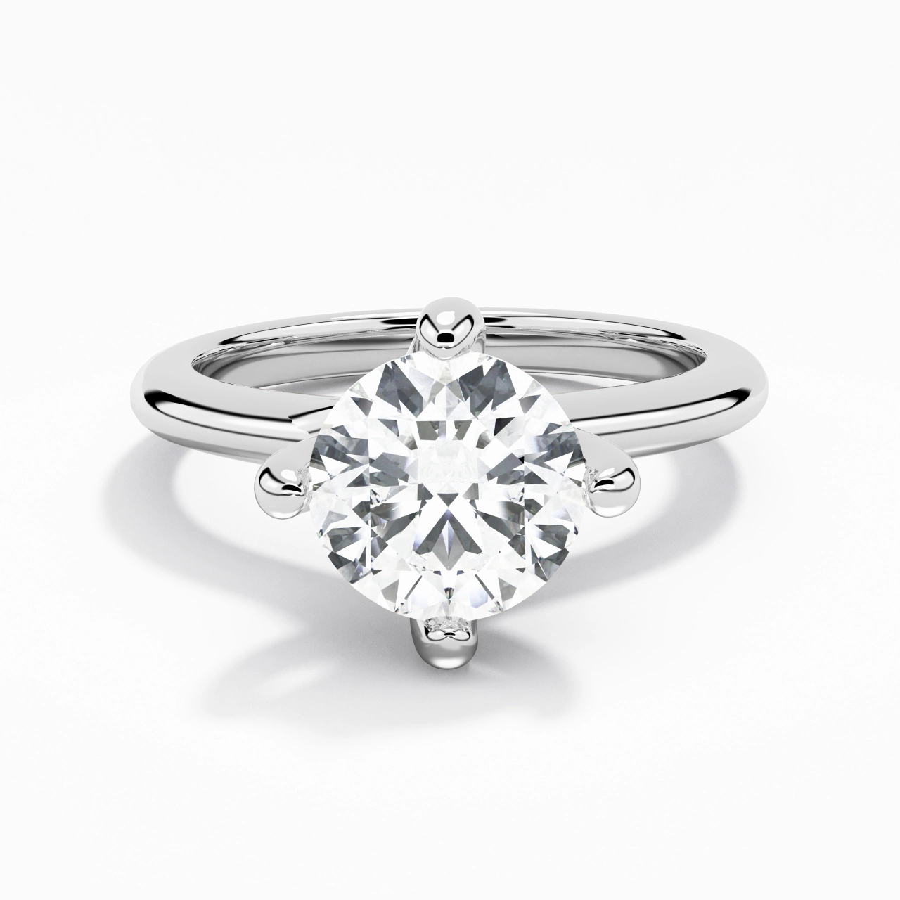 Minimaliste Rond Coupé Bague de fiançailles