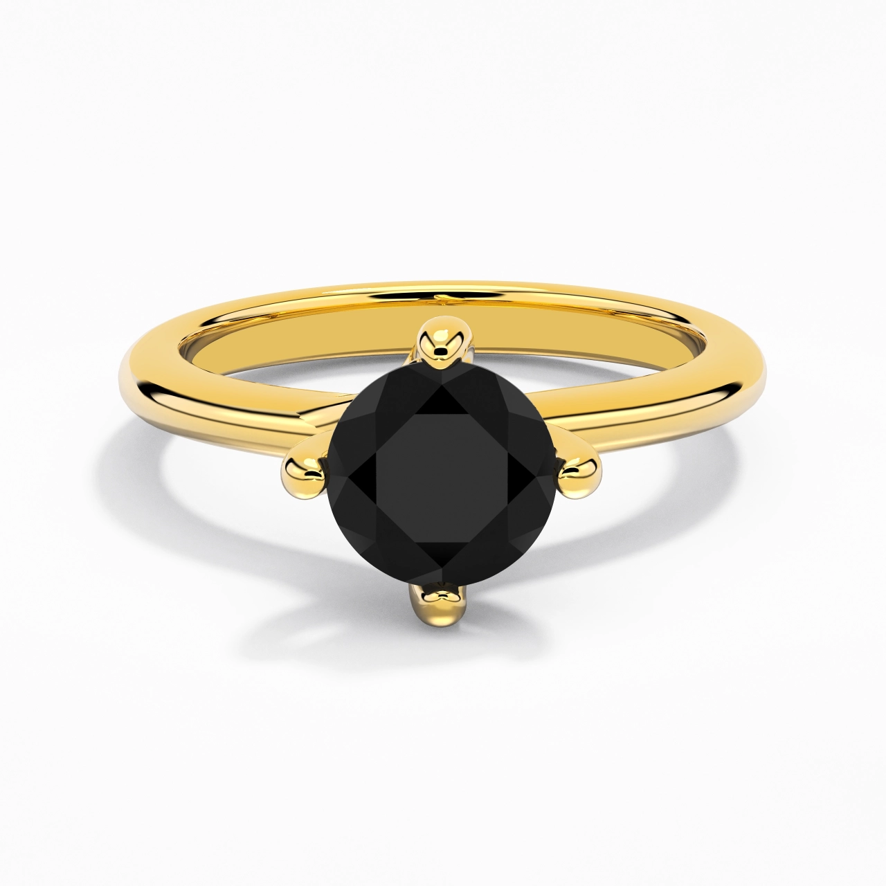 Minimaliste Rond Coupé Bague de fiançailles