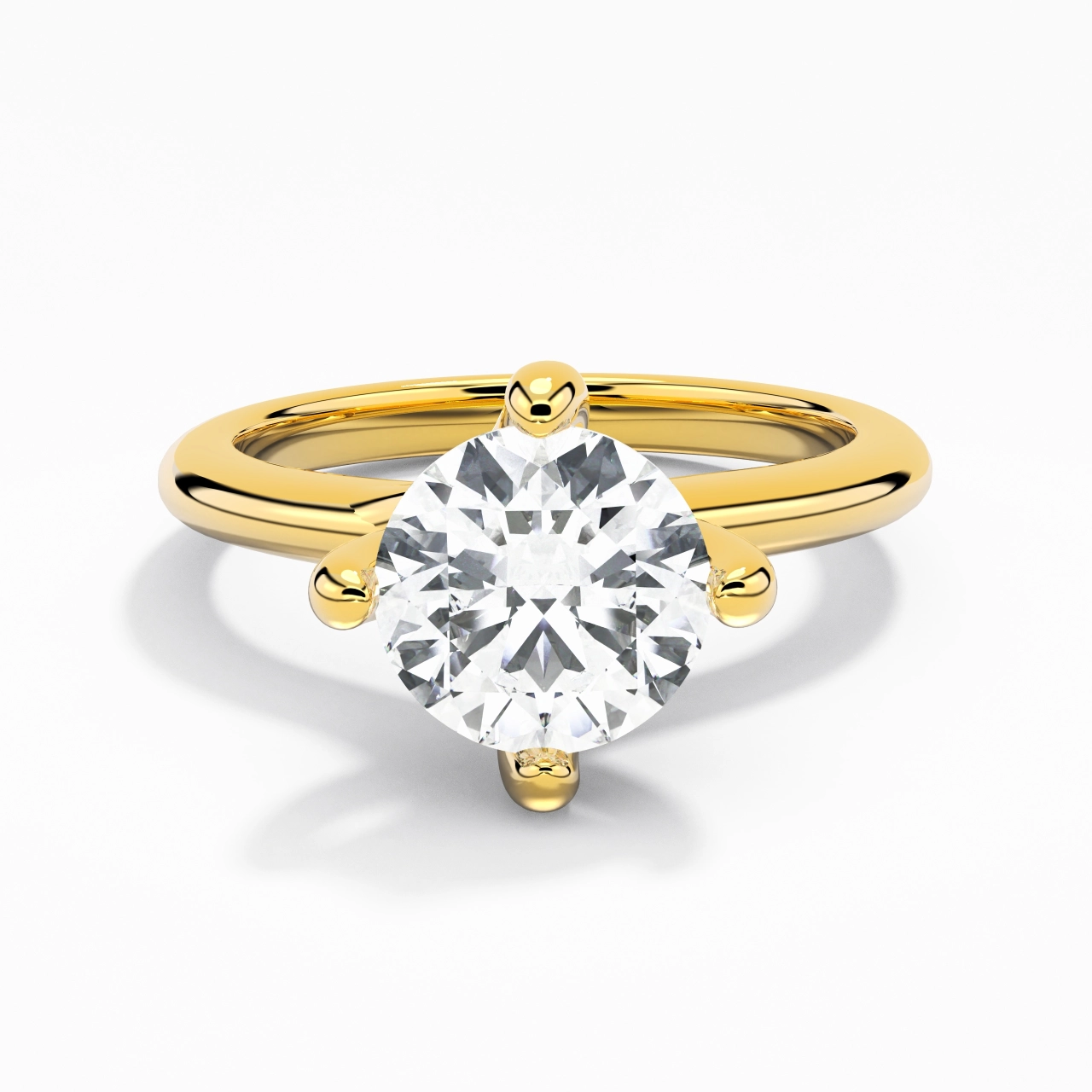 Minimaliste Rond Coupé Bague de fiançailles