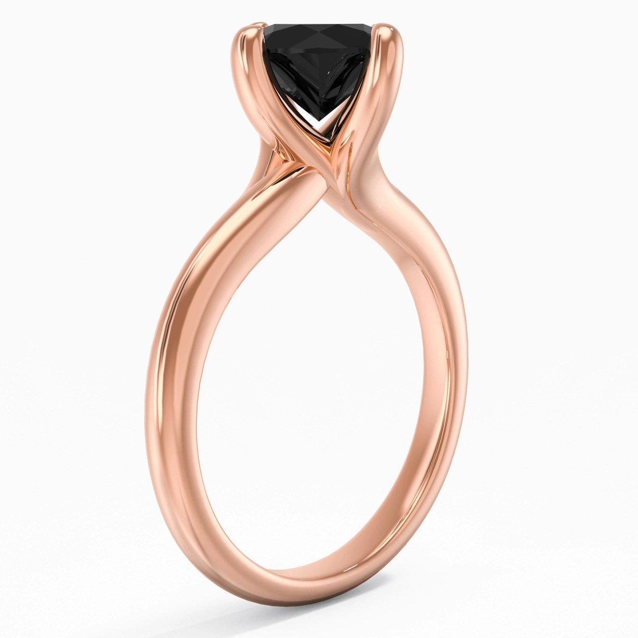 Minimaliste Rond Coupé Bague de fiançailles